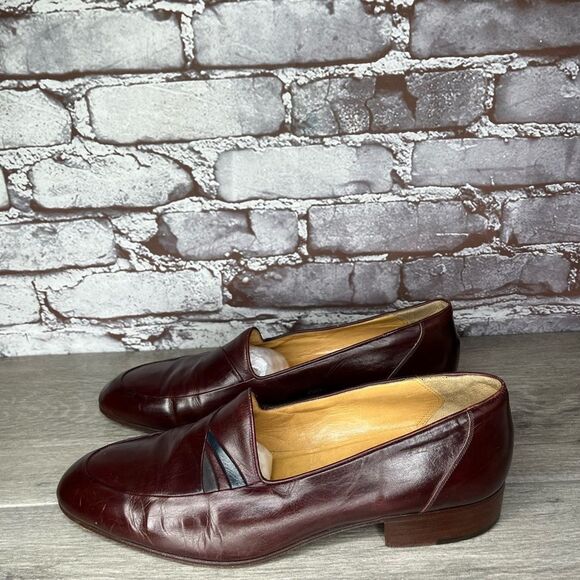 BALLY Magnum Dark Maroon Leather Slip On Loafers Dress Shoes Women’s Sz 8M main image 5